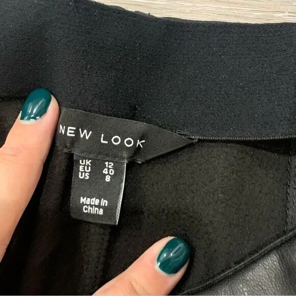New Look PU Pleather Leather Leggings Size  8 Black - Picture 5 of 10